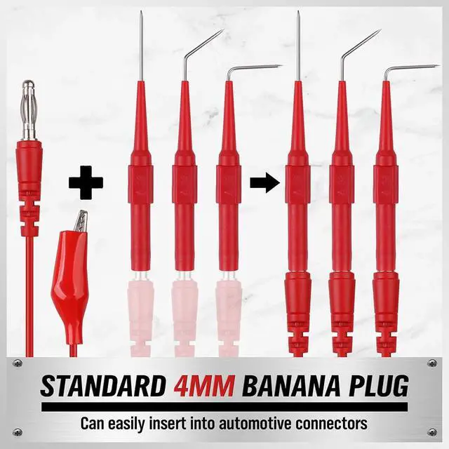 Alt view image 5 of 7 - SWANLAKE 22-Piece Back Probe Kit, Multimeter Back Probe Pins with Test Leads and Alligator Clips, Automotive Electrical Circuit Diagnostic Tool Set for Car Repair