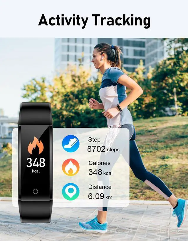 Alt view image 2 of 6 - No Bluetooth Pedometer Watch Fitness Tracker No Phone Needed, Step Counter Calories/Sleep Tracker for Walking Running for Men Women Waterproof (Black)
