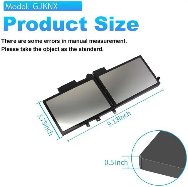 Alt view image 3 of 6 - GJKNX 7.6V 68WH Battery Replacement for Dell Latitude 5480 5580 5490 5491 5580 5590 5591 5280 5288 5488 5491 5495 E5480 E5580 E5490 E5590 Precision 3520 3530 Series GD1JP 0GD1JP DY9NT 5YHR4 451-BBZG