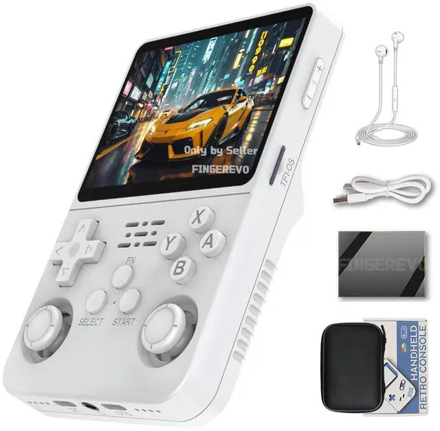 Main image of R36S Handheld Game Console 3.5-in 640*480 IPS OCA Screen 3200mAh Opensource System RK3326 Pure White