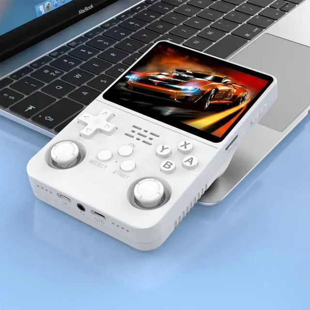 Alt view image 4 of 7 - R36S Handheld Game Console 3.5-in 640*480 IPS OCA Screen 3200mAh Opensource System RK3326 Pure White