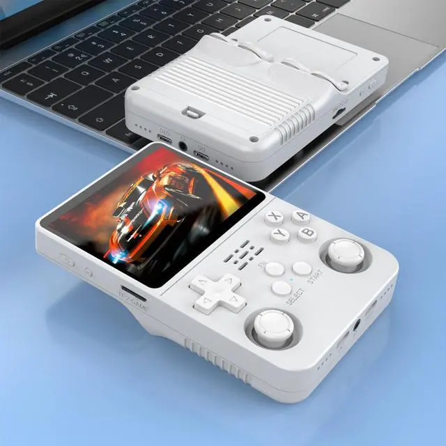 Alt view image 5 of 7 - R36S Handheld Game Console 3.5-in 640*480 IPS OCA Screen 3200mAh Opensource System RK3326 Pure White