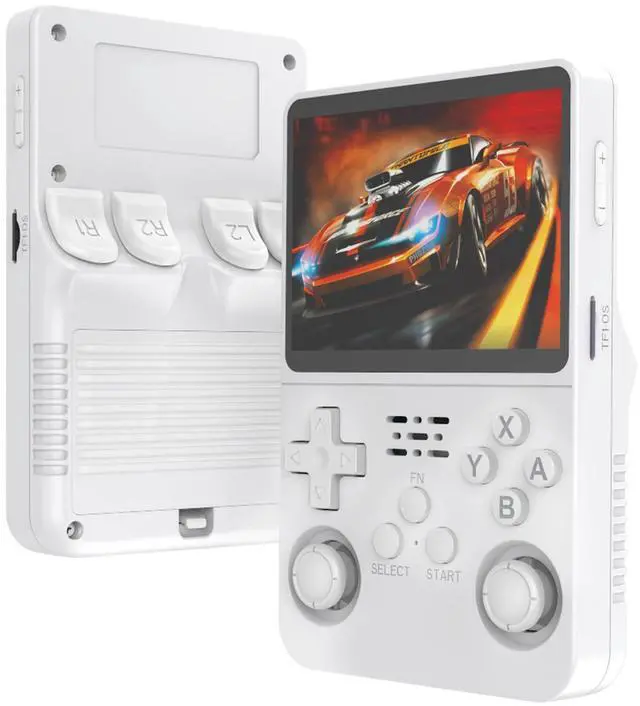 Alt view image 3 of 7 - R36S Handheld Game Console 3.5-in 640*480 IPS OCA Screen 3200mAh Opensource System RK3326 Pure White