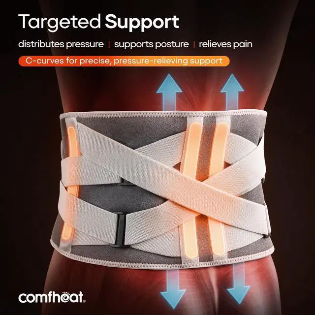 Alt view image 4 of 7 - Cordless Back Heating Pad with Vibration Massage for Pain Relief, Portable Lower Back Massager Wearable Heat Brace 10000mAh Battery Powered for Lumbar, Sciatica Pain for Mom Dad