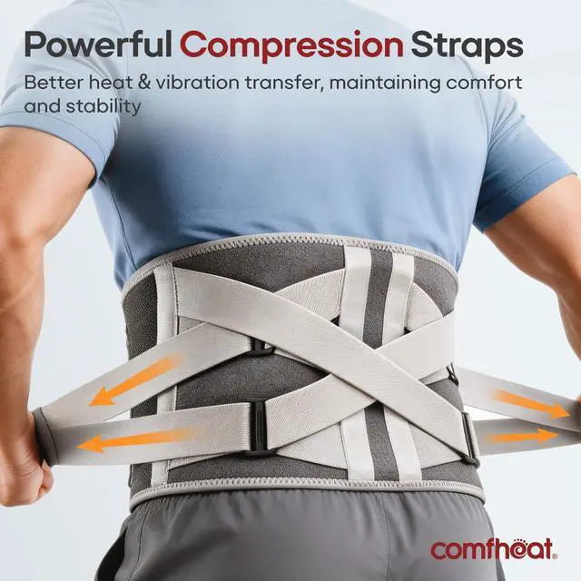 Alt view image 5 of 7 - Cordless Back Heating Pad with Vibration Massage for Pain Relief, Portable Lower Back Massager Wearable Heat Brace 10000mAh Battery Powered for Lumbar, Sciatica Pain for Mom Dad