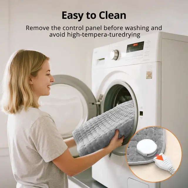 Alt view image 7 of 7 - Heating Pad for Back Pain Relief & Cramps, 33" x 17" XXXL Heating Pads for Women & Mom, Large Electric Heating Pad with Moist & Dry Heat Therapy, 6 Settings, Auto-Off, Washable, Mothers Day Gifts
