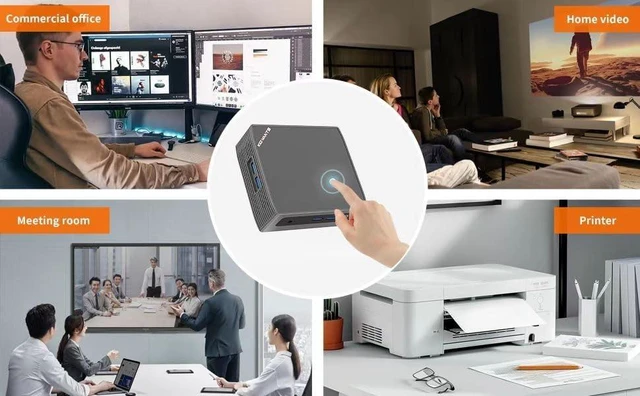 Alt view image 6 of 6 - KN1 Mini PC Touch PC Intel N4000(up to 2.6GHz),8GB LPDDR4 128GB eMMC,Support M.2 SSD Expansion (512GB/2TB),Support 4K Dual Display, 2.4G/5G WiFi,BT 5.0,USB 3.0,Mini Desktop Computer for Home/Office