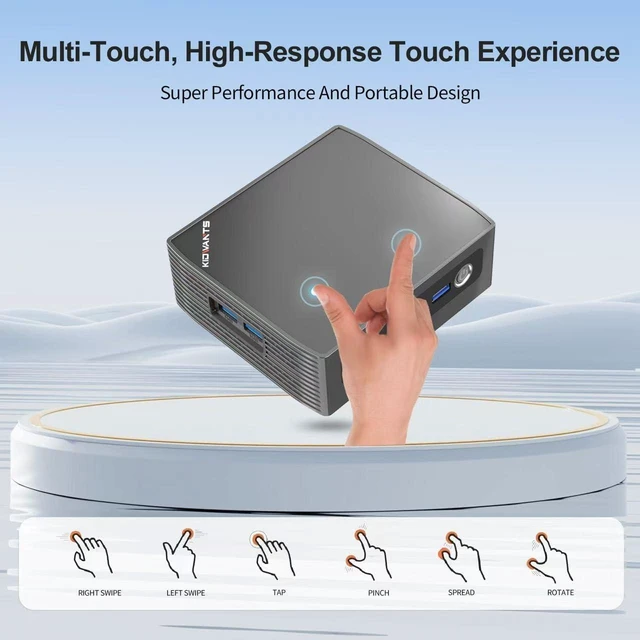 Alt view image 5 of 6 - KN1 Mini PC Touch PC Intel N4000(up to 2.6GHz),8GB LPDDR4 128GB eMMC,Support M.2 SSD Expansion (512GB/2TB),Support 4K Dual Display, 2.4G/5G WiFi,BT 5.0,USB 3.0,Mini Desktop Computer for Home/Office