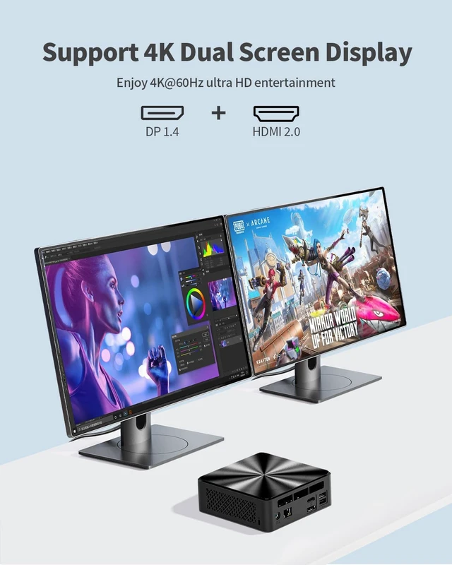 Alt view image 6 of 7 - Mini PC, 1 Year Office 365, Intel N100 (Beats N95), 16GB RAM 512GB SSD