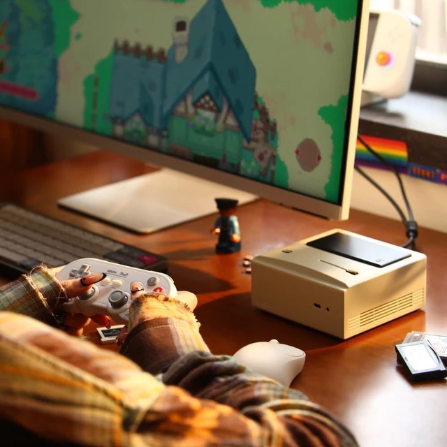 Alt view image 6 of 6 - AYANEO AM01 Retro Mini PC, AMD Ryzen 7 5825U, Barebone Mini Desktop Computer Without RAM/SSD/OS, Retro Design, 4K Output, WiFi 6, Dual HDMI/DP, Compact Mini Computer for Gaming & Office