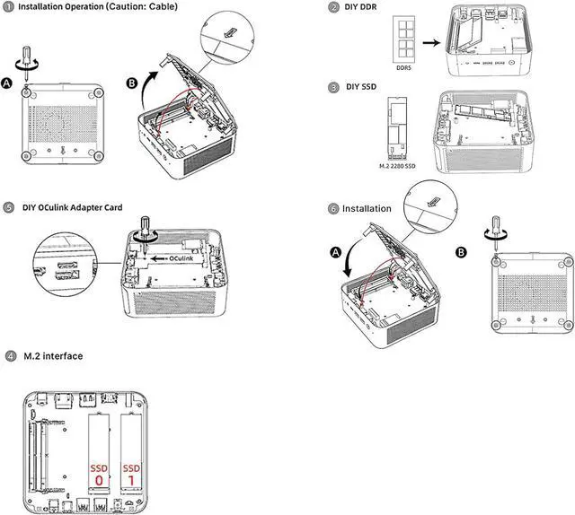 Alt view image 2 of 7 - Reatan Mini PC Gaming OCuLink AI AMD Ryzen 7 255, Mini Computers, Built-in Dual Speakers, 2.5Gbps LAN,HDMI 2.1, 8K USB 4.0 Wi-Fi 7/BT5.4 Barebone, NO RAM, NO Storage, NO System