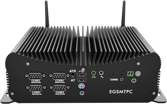 Main image of Fanless Mini PC, Intel Core i5-10310U (Up to 4.4GHz), 16GB DDR4, 512GB SSD,Industrial PC Supports Dual Display, 6 DB9 COM Ports, USB 3.0,2 RJ45 LAN, Full Aluminum Alloy, Win 11 pro
