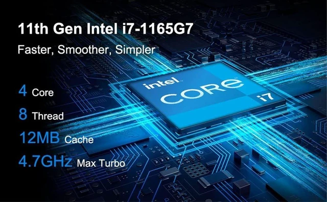 Alt view image 4 of 7 - Intel NUC 11 Pro NUC11TNHI7 Performance Mini Desktop Computer/Mini PC/HTPC,Intel Core i7-1165G7 Processor Upto 4.7 GHz Turbo,4 Cores,8 Threads,Intel Iris Xe Graphics(Tall, 32G RAM+1T SSD)