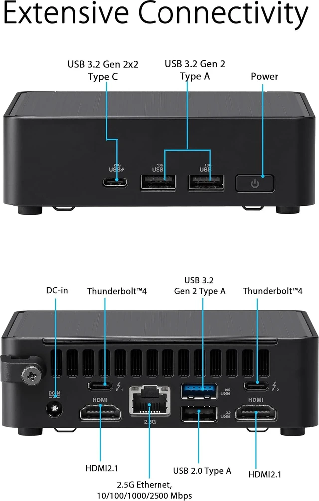 Alt view image 2 of 7 - WEELIAO NUC 14 Pro NUC14RVKU7 Mini Desktop Computer/Mini PC/HTPC 14th Gen. Intel Core Ultra 7 Processor 155H,Intel Arc GPU,Barebone System,NO RAM,SSD,OS, Slim