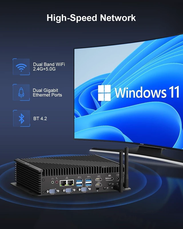 Alt view image 5 of 7 - HISTTON Industrial PC Core i5-1235U, 16GB DDR5 RAM 256GB NVME SSD