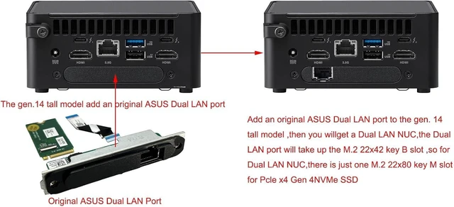 Alt view image 5 of 5 - NUC 14 Pro NUC14RVHi3 Dual LAN Mini Desktop Computer/Mini PC/HTPC 14th Gen. Intel Core 3 100U,Intel Graphics (8GB DDR5+1TB SSD)