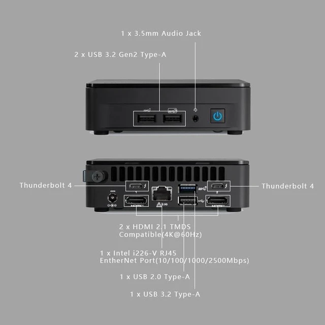 Alt view image 5 of 7 - Intel NUC 13 Mini PC NUC13ANKi5 Mini Desktop Computer/HTPC 13th Gen. Intel Core i5-1340P,12 Processor Cores (4P+8E), 16 Threads,WiFi 6, Bluetooth 5.3,Windows 11 Pro(Barebone)