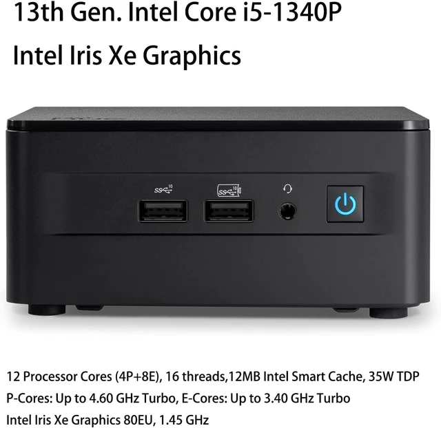 Alt view image 2 of 6 - Intel NUC 13 Arena Canyon 13th Gen Mini PC NUC13ANHi7 16GB DDR4 RAM,512GB PCIe SSD Mini Desktop Computer/HTPC Core i7-1360P,12 Cores, 16 Threads,WiFi 6, Bluetooth 5.3,Windows 11 Pro