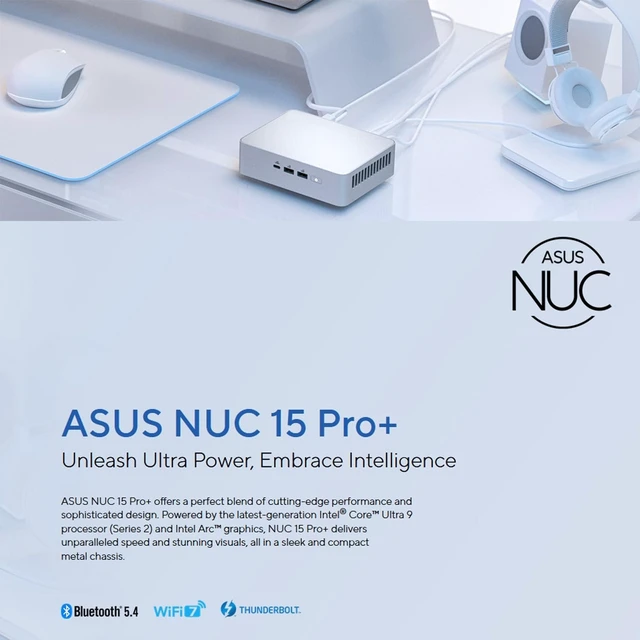 Alt view image 5 of 7 - NUC 15 Pro+ NUC15CRSU5 Elegant Mini PC with Intel Core Ultra 5 225H Processor, Arc Graphics, Dual HDMI, Thunderbolt 4