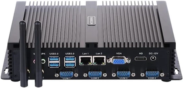 Alt view image 3 of 4 - Fanless Industrial PC, Mini Computer, Celeron 1037U, IM02, VGA, HDMI, 2 x LAN, 4 x COM, 4 x USB2.0, 4 x USB3.0, 8G RAM, 512G SSD