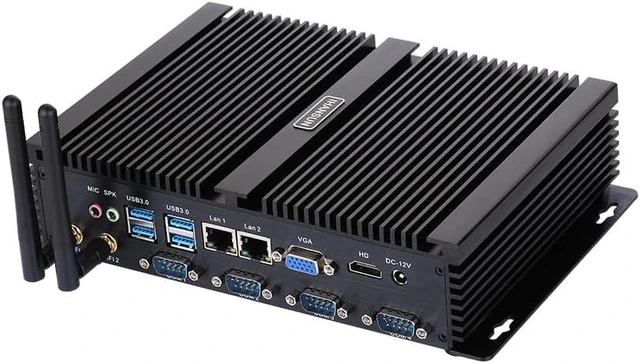 Main image of Fanless Industrial PC, Mini Computer, Celeron 1037U, IM02, VGA, HDMI, 2 x LAN, 4 x COM, 4 x USB2.0, 4 x USB3.0, 8G RAM, 512G SSD