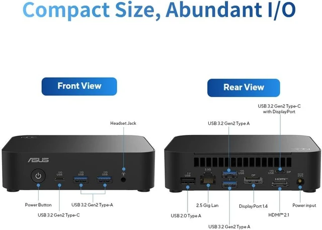 Alt view image 2 of 7 - NUC 14 Essential NUC14MNK150 Mini PC - Intel N150 Processor, Triple 4K Display Support,Wi-Fi 6E,2.5G LAN, HDMI,0.56L Compact Design for Education and Office Productivity (8GB RAM + 256GB SSD)