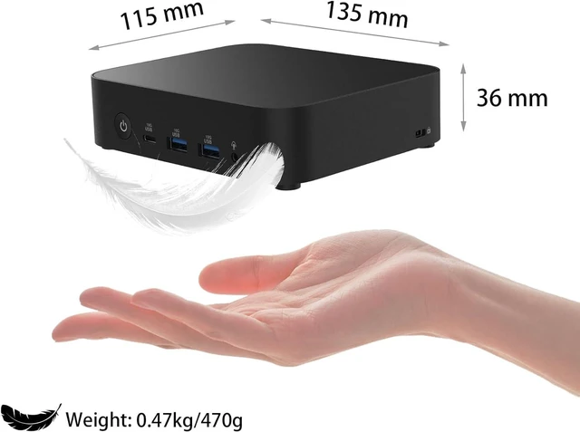Alt view image 3 of 7 - NUC 14 Essential NUC14MNK150 Mini PC - Intel N150 Processor, Triple 4K Display Support,Wi-Fi 6E,2.5G LAN, HDMI,0.56L Compact Design for Education and Office Productivity (8GB RAM + 256GB SSD)