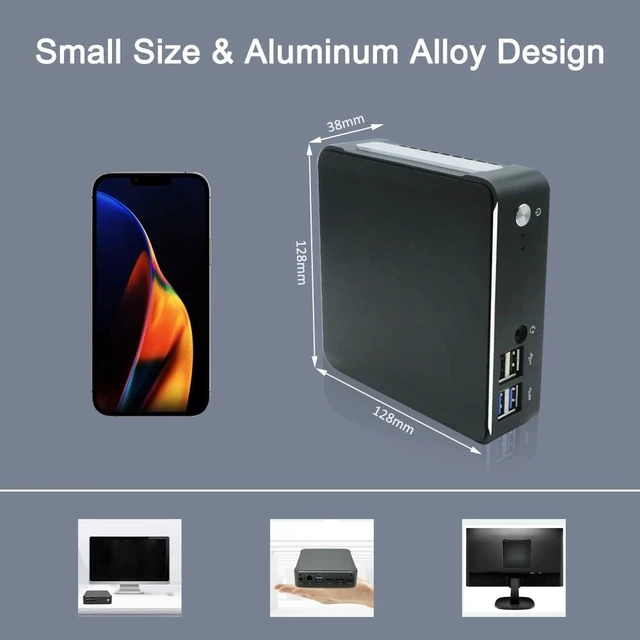 Alt view image 4 of 5 - Office PC Windows 11 Fast Small Desktop, Intel i7-Quad Core Light Gaming Office Work Home Streaming Tiny Computer 4K (16G RAM 256G SSD i7-8565U)
