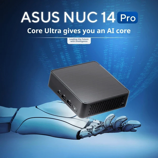 Alt view image 3 of 7 - NUC14 Pro Mini PC with Intel Core Ultra 5 125H, Intel Arc Graphics, Supports up to 96GB DDR5 RAM, Dual Thunderbolt 4, Quad 4K Display, 2.5G LAN, WiFi6E(Slim,Barebone)