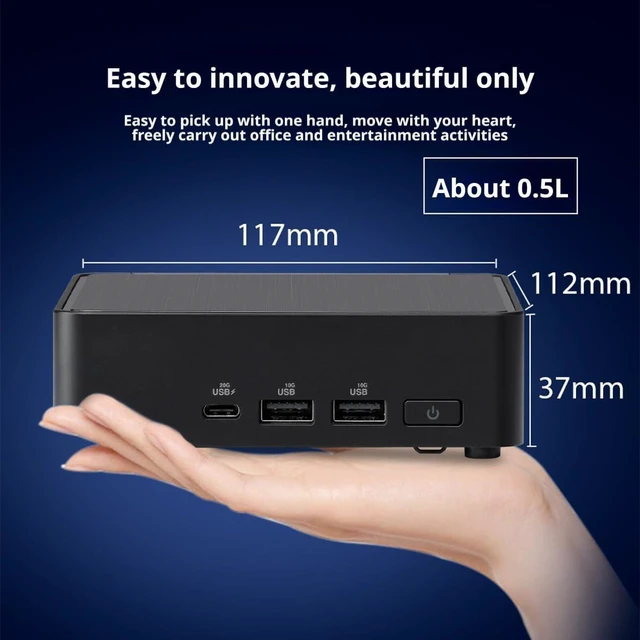 Alt view image 5 of 7 - NUC14 Pro Mini PC with Intel Core Ultra 5 125H, Intel Arc Graphics, Supports up to 96GB DDR5 RAM, Dual Thunderbolt 4, Quad 4K Display, 2.5G LAN, WiFi6E(Slim,Barebone)