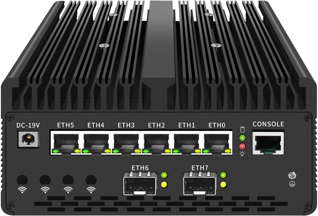 Main image of Fanless Mini PC U7-155H with 2*DDR5/2*M.2 Nvme,Desktop 6*i226 2.5G LAN,Intel82599ES 2*10G SFP+,SIM slot,4K Triple display,WiFi,Micro Router Appliance,AES-NI,OPNsense,NO RAM NO SSD (NO RAM NO SSD)