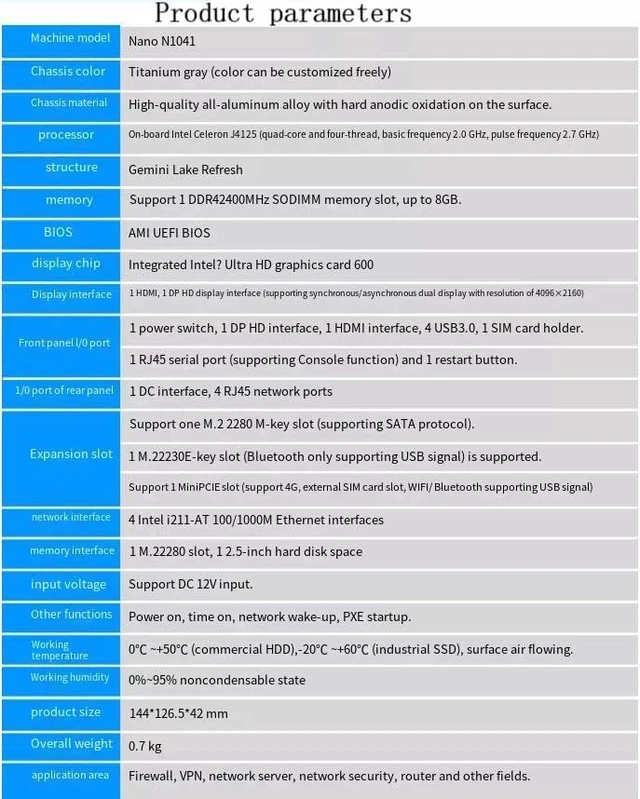 Alt view image 3 of 4 - Firewall Appliance Mini PC,Intel Celeron J4125 4 cores and 4 Threads,4xIntel 1000M Ethernet,Support 1*DDR4 2400MHz Memory Slot, up to 8GB,Industrial Desktop Computer (NO RAM NO SSD)