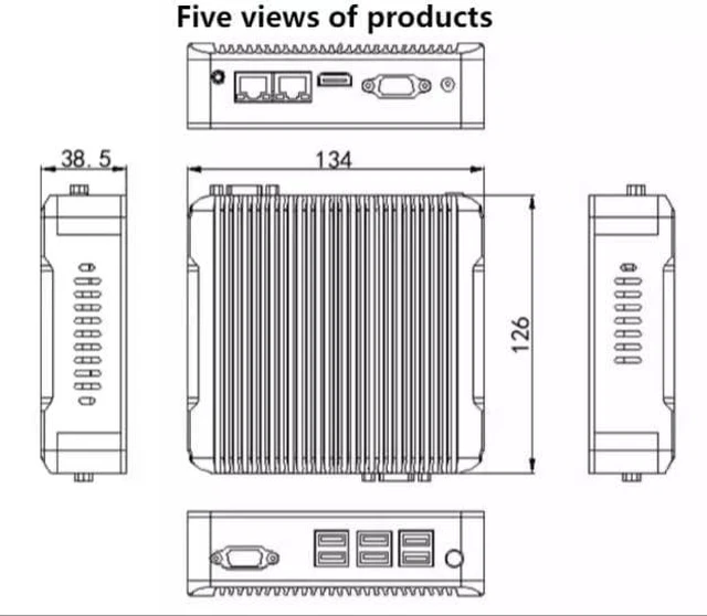 Alt view image 5 of 5 - Fanless Mini Industrial Control Computer,Intel Celeron J1900 4 Cores and 4 Threads, 2*Intel i211-AT Gigabit Ports,4COM,Support DDR3L Memory,Scalable TPM Security chip. (NO RAM NO SSD)