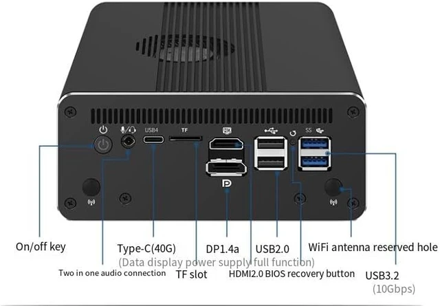 Alt view image 4 of 7 - Firewall Appliance Mini PC, Ultra 7 155H 4 * 10G 4xIntel I226 2.5G Soft Routing,2*DDR5 5600MHz (Compatible with 4800/5200MHz),1*M.2 NVMe PCle 4.0×4 Signal Mini PC (NO RAM NO SSD)