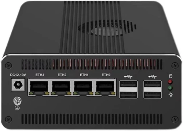Main image of Firewall Appliance Mini PC, Ultra7 155H 16 Cores and 22 Threads 4*Intel i226-V 2.5G,2*SO-DIMM DDR5 5600MHz (Compatible with 4800/5200MHz),1*M.2 NVMe PCle 4.0×4 Signal (NO RAM NO SSD)
