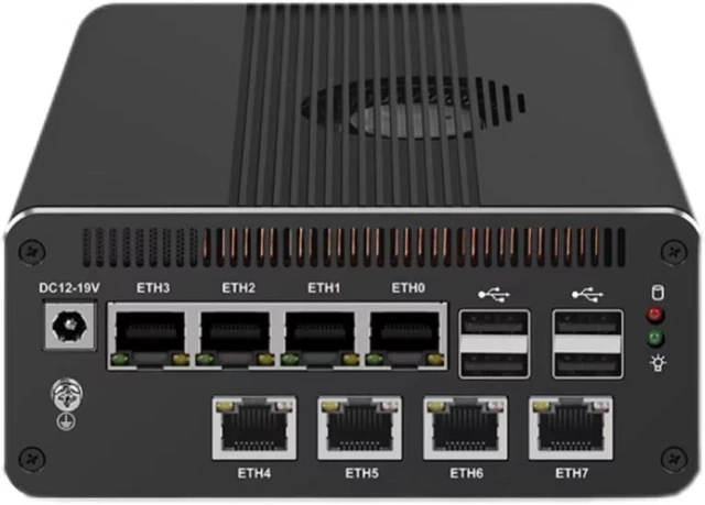 Main image of Firewall Appliance Mini PC, Ultra7 155H 16 Cores and 22 Threads 4*Intel i226-V+4 * 2.5G(8x2.5G),2*DDR5 5600MHz (Compatible with 4800/5200MHz),1*M.2 NVMe PCle 4.0×4 Signal (NO RAM NO SSD)