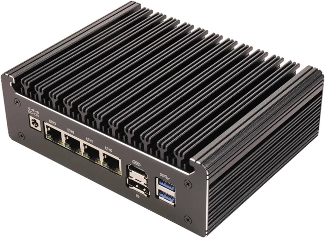 Alt view image 4 of 7 - Micro Firewall Appliance, Mini PC, OPNsense, VPN, Router PC, Pentium Gold 6405U, RS52, 4 x 2.5GbE I226-V LAN, HDMI, DP, SIM Slot, Type-C, 32G RAM, 128G SSD