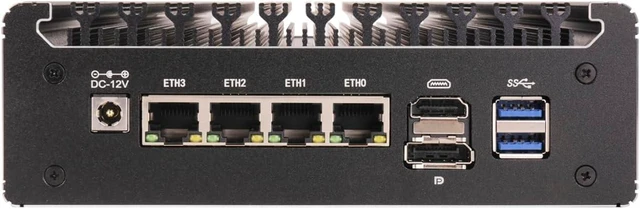 Alt view image 6 of 7 - Micro Firewall Appliance, Mini PC, OPNsense, VPN, Router PC, Pentium Gold 6405U, RS52, 4 x 2.5GbE I226-V LAN, HDMI, DP, SIM Slot, Type-C, 32G RAM, 128G SSD
