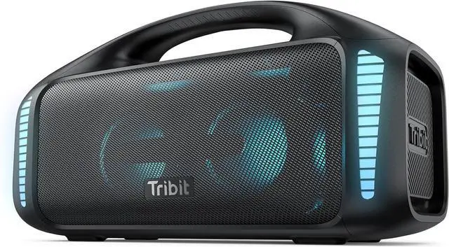Main image of Tribit StormBox Blast Portable Bluetooth Speaker, (140W Peak) 90W Loud Stereo Sound with 30H Playtime, IPX7 Waterproof, LED Light, Wireless, XBass, BT5.3, TWS, Custom EQ, Party/Outdoor/Camping/Beach