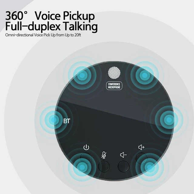 Alt view image 3 of 5 - Bluetooth Conference Speaker & Microphone, 360° Voice Pickup with Noise Cancellation for Small Meetings & Home Office