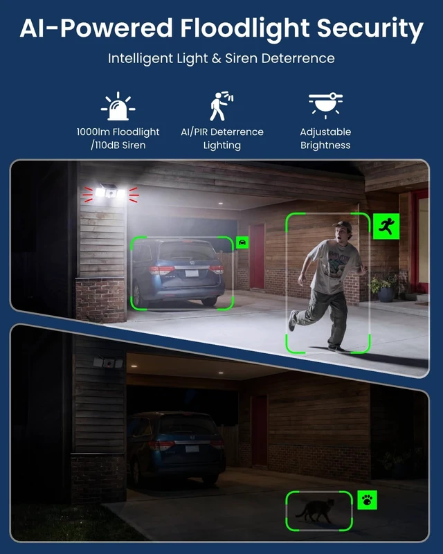 Alt view image 5 of 7 - Solar Floodlight Security Cameras Wireless Outdoor, Up to 1000lm