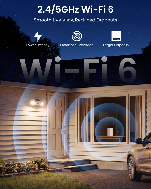 Alt view image 6 of 7 - Solar Floodlight Security Cameras Wireless Outdoor, Up to 1000lm
