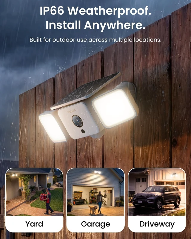 Alt view image 7 of 7 - Solar Floodlight Security Cameras Wireless Outdoor, Up to 1000lm