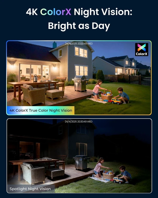 Alt view image 2 of 7 - CX820 PoE Security Camera ColorX 4K UHD True Color Night Vision