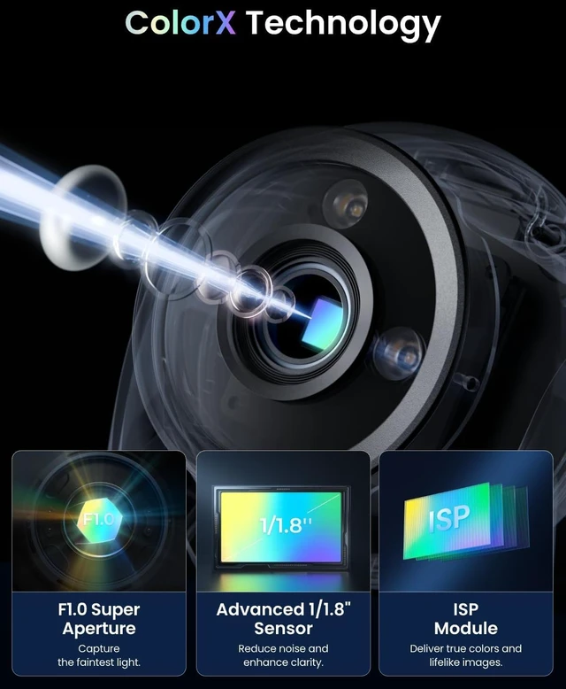 Alt view image 3 of 7 - CX820 PoE Security Camera ColorX 4K UHD True Color Night Vision