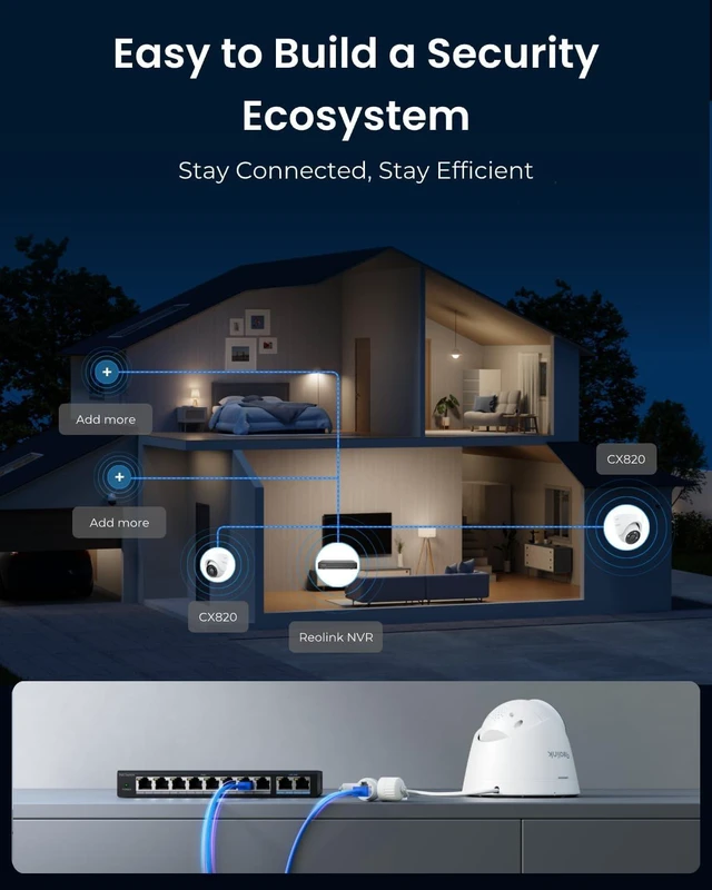 Alt view image 6 of 7 - CX820 PoE Security Camera ColorX 4K UHD True Color Night Vision