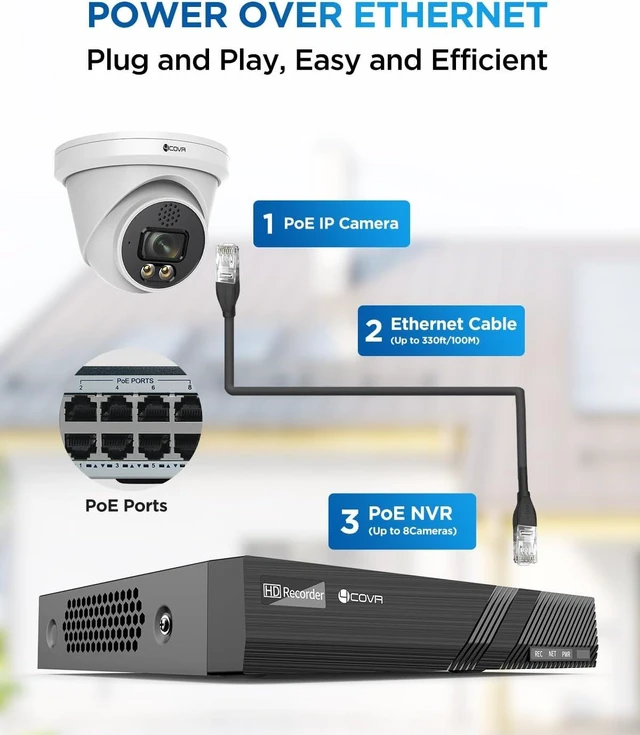 Alt view image 2 of 7 - 4COVR PoE Security Camera System with 2TB HDD, LY97KA5M0806-1