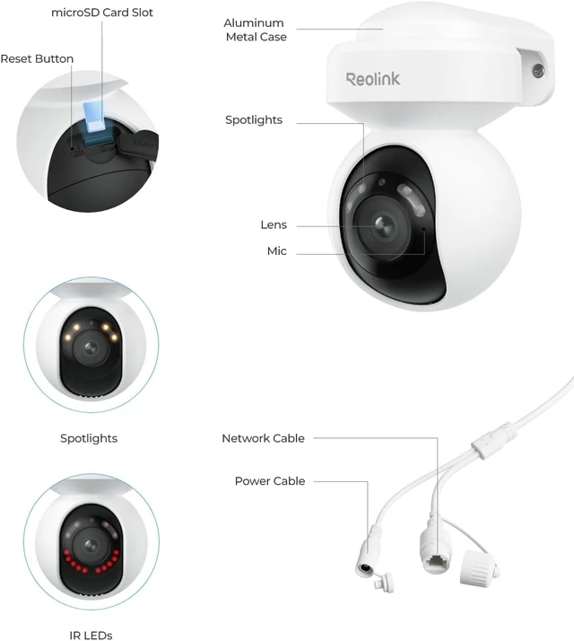 Alt view image 7 of 7 - E1 Outdoor SE PoE 4K Camera for Home Security with PT