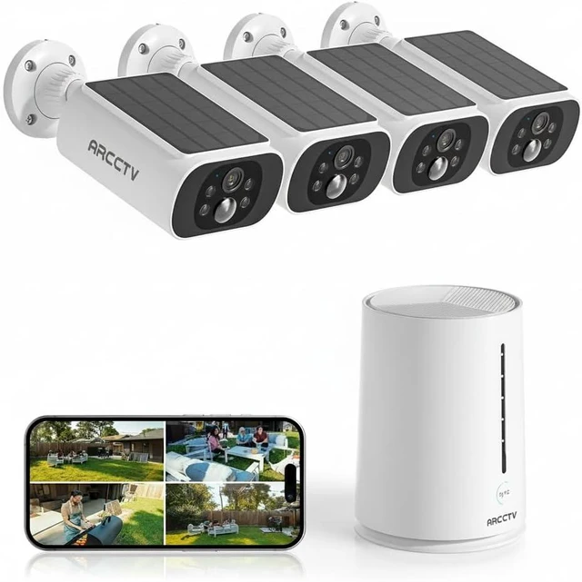 Main image of 4MP 2.5K HD Solar Security Cameras Wireless Outdoor 4 Cam-Kit