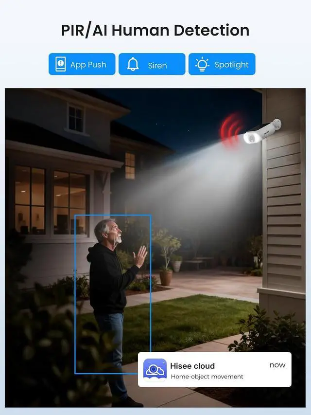 Alt view image 7 of 7 - Solar Security Cameras Wireless Outdoor 4 Cam Kit Expadable to 10H, No Subscription Cameras for Home Security System, 64G Local Storage, 2.4G &5G WiFi, 2K Color Night Vision Two-Way Audio IP66